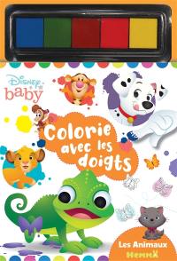 Disney baby : les animaux : colorie avec les doigts