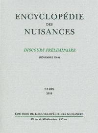 Encyclopédie des nuisances : discours préliminaire (novembre 1984)