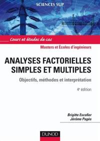 Analyses factorielles simples et multiples : objectifs, méthodes et interprétation