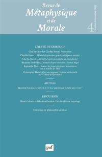 Revue de métaphysique et de morale, n° 4 (2022). Liberté d'expression