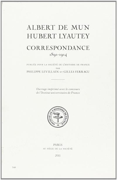 Annuaire-bulletin de la Société de l'histoire de France, n° 540. Correspondance