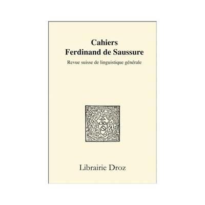 Cahiers Ferdinand de Saussure, n° 71