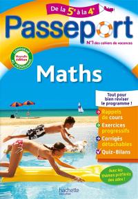 Passeport maths, de la 5e à la 4e : conforme au programme