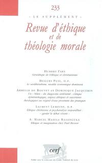 Revue d'éthique et de théologie morale, n° 233