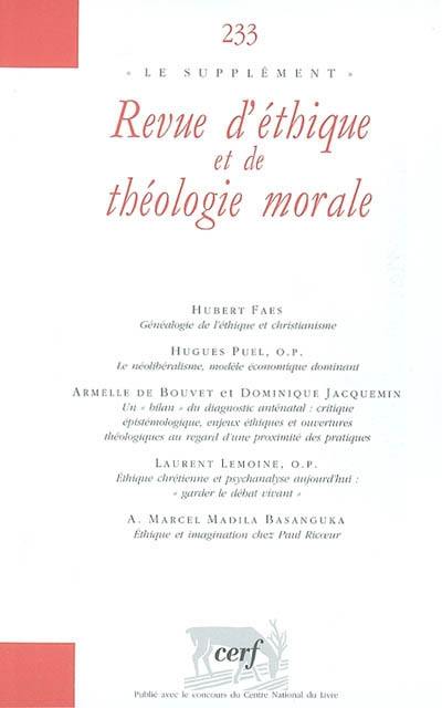 Revue d'éthique et de théologie morale, n° 233