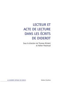 Lecteur et acte de lecture dans les écrits de Diderot