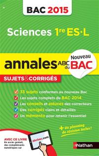 Sciences 1re ES, L : bac 2015