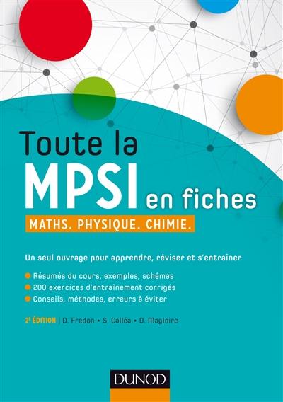 Toute la MPSI en fiches : maths, physique, chimie