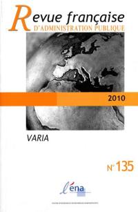 Revue française d'administration publique. Varia 2010