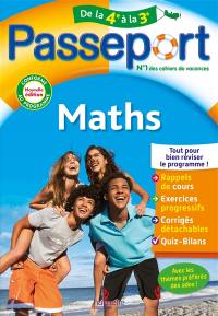 Passeport maths, de la 4e à la 3e : conforme au programme
