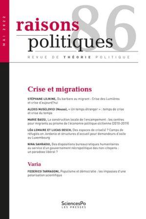 Raisons politiques, n° 86. Crise et migrations