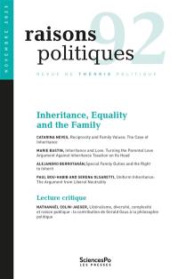 Raisons politiques, n° 92. Inheritance, equality and the family