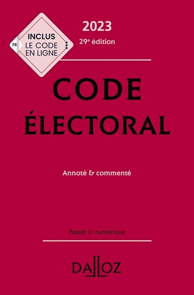 Code électoral 2023 : annoté & commenté