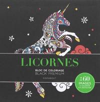 Licornes : bloc de coloriage