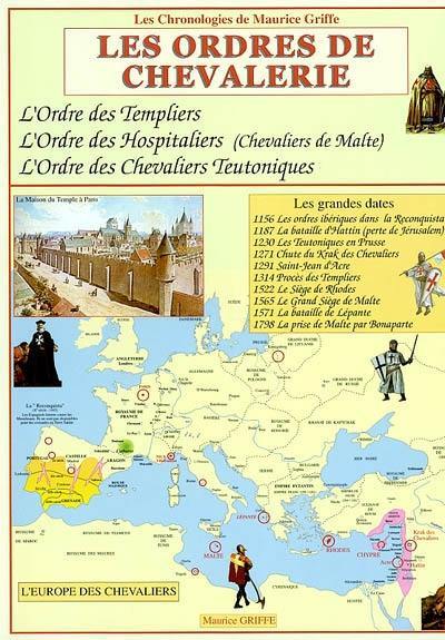Les ordres de chevalerie : l'ordre des Templiers, l'ordre des Hospitaliers (chevaliers de Malte), l'ordre des chevaliers Teutoniques