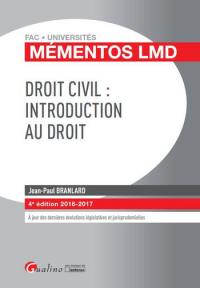 Droit civil : introduction au droit : 2016-2017