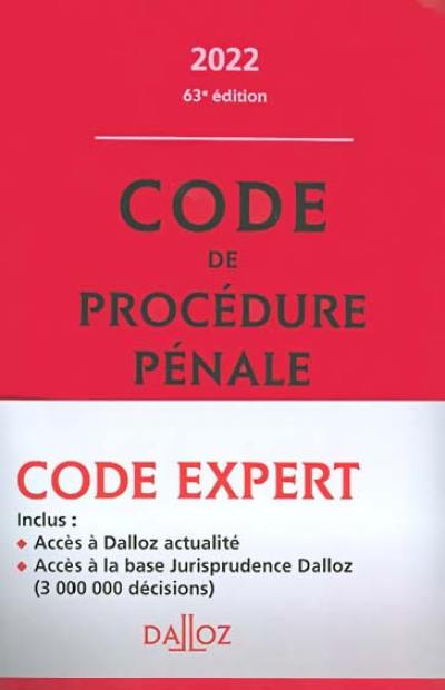 Code pénal, code de procédure pénale 2022