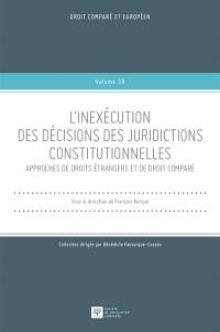 L'inexécution des décisions des juridictions constitutionnelles : approches de droits étrangers et de droit comparé