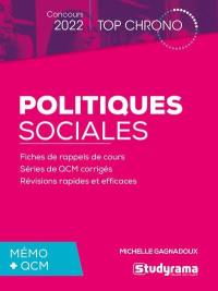 Politiques sociales, mémo + QCM : concours 2022