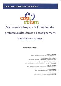 Document-cadre pour la formation des professeurs des écoles à l'enseignement des mathématiques