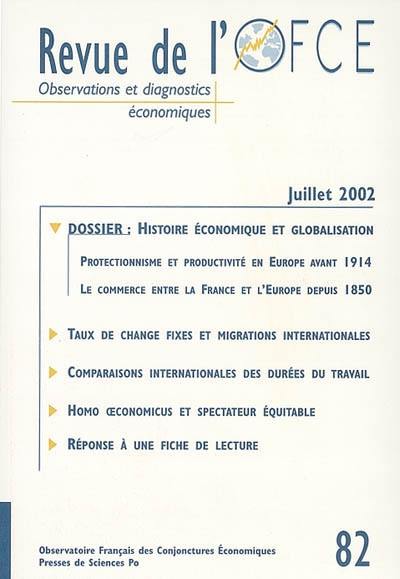 Revue de l'OFCE, n° 82. Convergences en histoire économique : commerce et globalisation