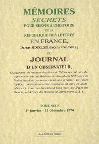 Mémoires secrets ou Journal d'un observateur. Vol. 09. 1er janvier-31 décembre 1776