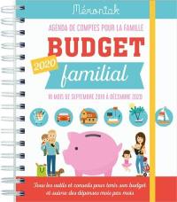 Budget familial 2020 : agenda de comptes pour la famille : 16 mois, de septembre 2019 à décembre 2020