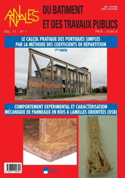 Annales du bâtiment et des travaux publics, n° 1 (2019)