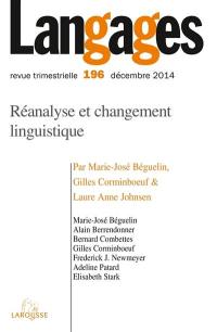 Langages, n° 196. Réanalyse et changement linguistique
