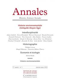 Annales, n° 1 (2022). Histoire environnementale (Antiquité-Moyen Age)