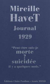 Journal 1929 : peut-être suis-je morte ? Suicidée il y a quelques mois