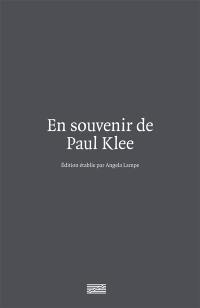 En souvenir de Paul Klee