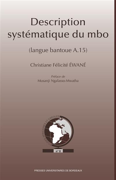 Description systématique du mbo : langue bantoue A.15