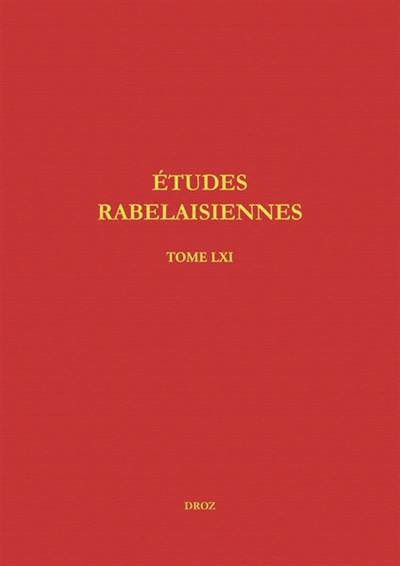 Etudes rabelaisiennes. Vol. 61. Varia