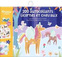 Licornes et chevaux : 200 autocollants. Unicorn and horse stickers. Pegatinas de unicornos y caballos