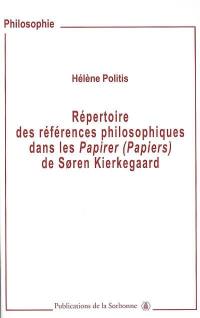 Répertoire des références philosophiques dans les Papirer (Papiers) de Soren Kierkegaard
