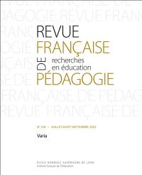 Revue française de pédagogie, n° 216. Varia