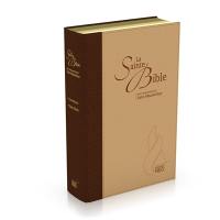 La sainte Bible : Segond NEG : duo marron et beige, couverture souple, toile, tranche or