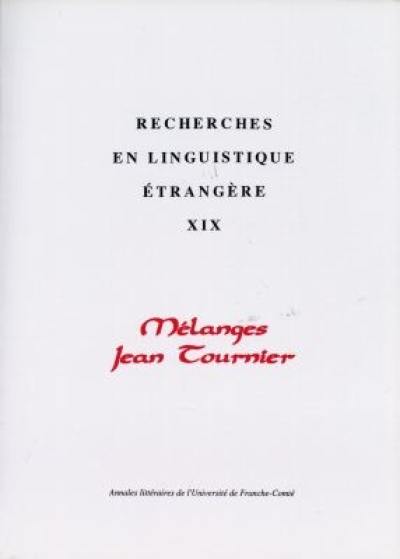 Mélanges Jean Tournier