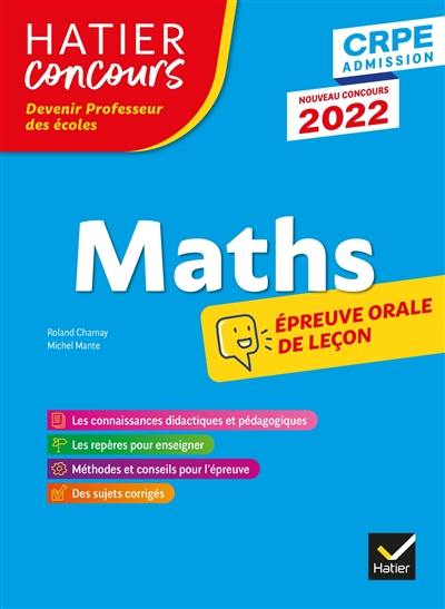 Maths : épreuve orale de leçon : CRPE admission, nouveau concours 2022