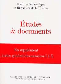 Etudes et documents. Vol. 10. 1998