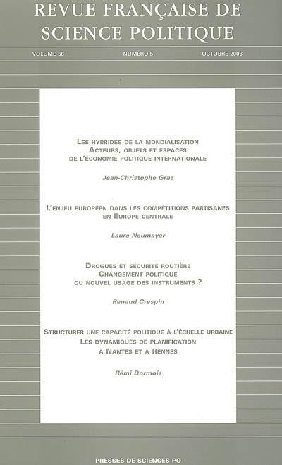 Revue française de science politique, n° 5 (2006)