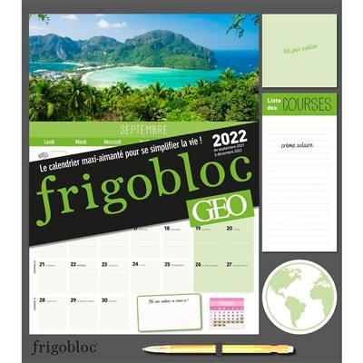 Frigobloc Géo 2022 : la calendrier maxi-aimanté pour se simplifier la vie ! : de septembre 2021 à décembre 2022