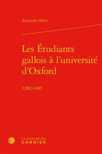 Les étudiants gallois à l'université d'Oxford : 1282-1485