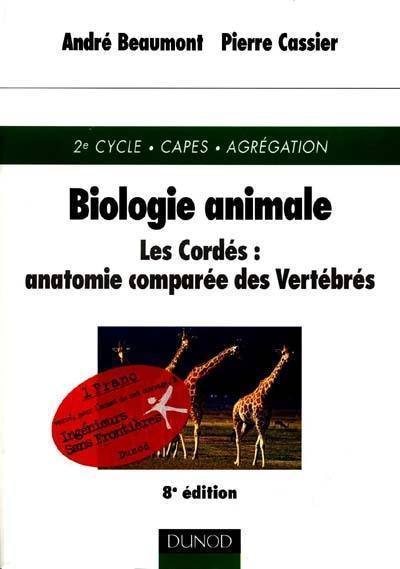 Biologie animale : les cordés, anatomie comparée des vertébrés