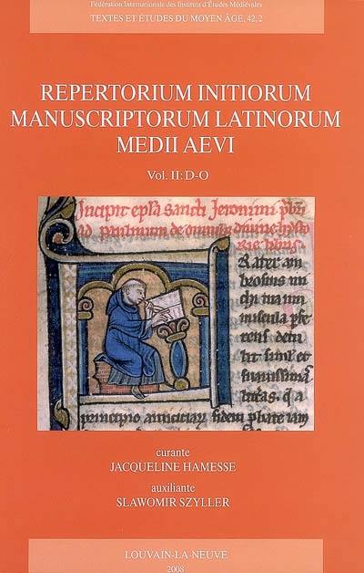 Repertorium initiorum manuscriptorum latinorum medii aevi. Vol. 2. D-O
