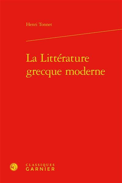 La littérature grecque moderne