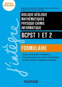 BCPST 1 et 2 : formulaire : biologie-géologie, mathématiques, physique-chimie, informatique