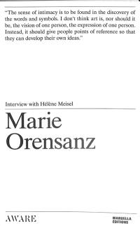 Marie Orensanz : interview with Hélène Meisel