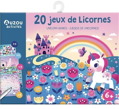 20 jeux de licornes. Unicorn games. Juegos de unicornos